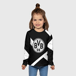 Лонгслив детский Borussia black geometry, цвет: 3D-принт — фото 2