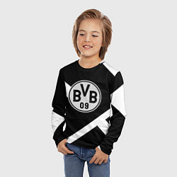 Лонгслив детский Borussia black geometry, цвет: 3D-принт — фото 2