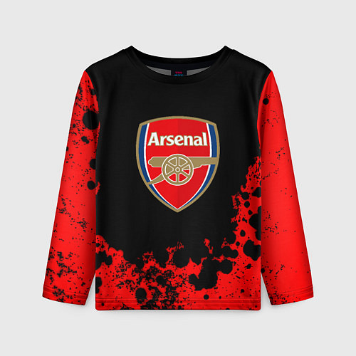 Детский лонгслив Арсенал красные краски / 3D-принт – фото 1