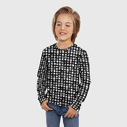 Лонгслив детский Любовь смерть и роботы, глитч символ паттерн, цвет: 3D-принт — фото 2