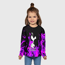 Лонгслив детский Тоттенхэм неоновый огонь, цвет: 3D-принт — фото 2