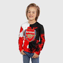 Лонгслив детский Арсенал огонь, цвет: 3D-принт — фото 2