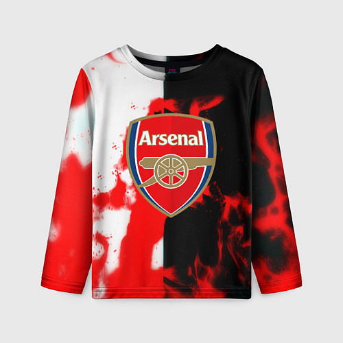 Детский лонгслив Арсенал огонь / 3D-принт – фото 1