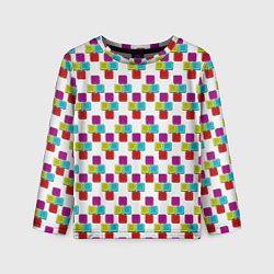 Детский лонгслив Цветные блоки на белом
