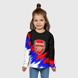 Лонгслив детский Арсенал краски триколор, цвет: 3D-принт — фото 2