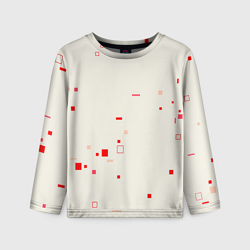 Детский лонгслив Color white red shapes / 3D-принт – фото 1