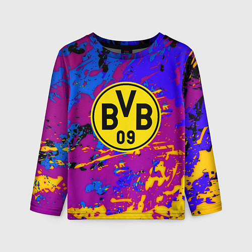 Детский лонгслив Borussia абстрактные краски / 3D-принт – фото 1