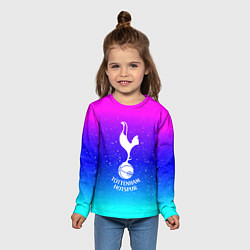Лонгслив детский Тоттенхэм Хотспур неон краски, цвет: 3D-принт — фото 2