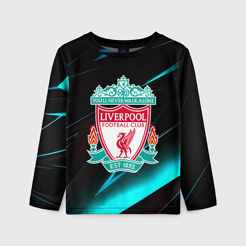 Детский лонгслив Liverpool neon stripes / 3D-принт – фото 1