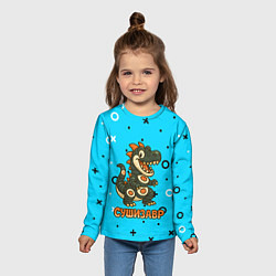 Лонгслив детский Сушизавр, цвет: 3D-принт — фото 2