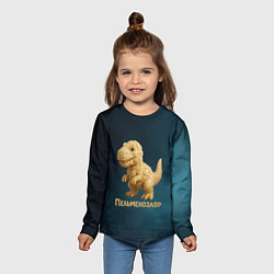 Лонгслив детский Пельменозавр - Динозавр из пельменей, цвет: 3D-принт — фото 2