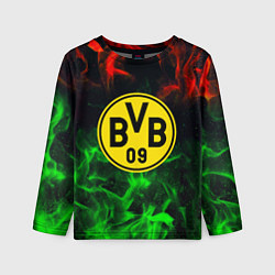 Лонгслив детский Borussia красно зеленый огонь, цвет: 3D-принт