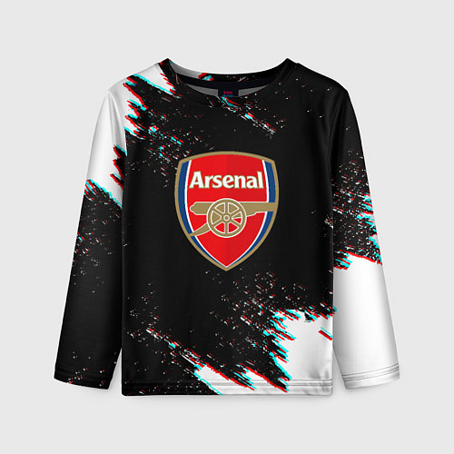 Детский лонгслив Арсенал краски глитч текстура / 3D-принт – фото 1
