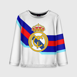 Лонгслив детский Real Madrid текстура полосы, цвет: 3D-принт