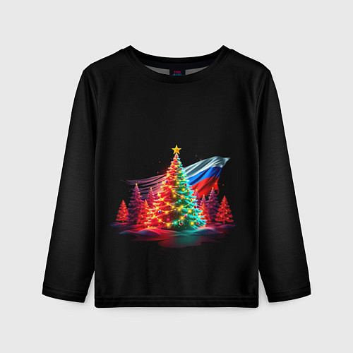 Детский лонгслив Ёлочные чудеса / 3D-принт – фото 1