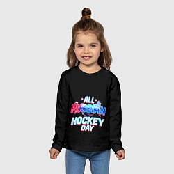 Лонгслив детский Hockey day, цвет: 3D-принт — фото 2