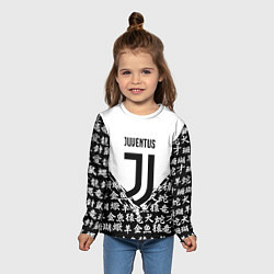 Лонгслив детский Juventus символы китайские, цвет: 3D-принт — фото 2