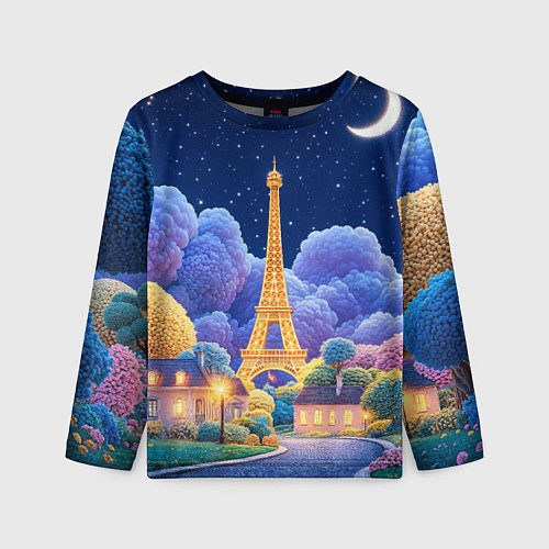 Детский лонгслив Eiffel tower / 3D-принт – фото 1
