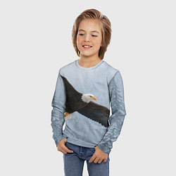 Лонгслив детский Зимний орёл, цвет: 3D-принт — фото 2