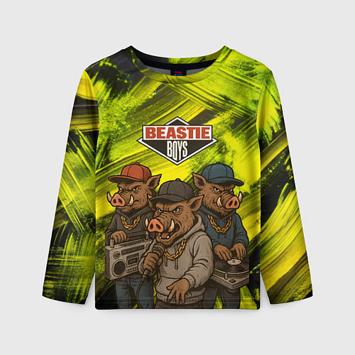 Детский лонгслив Beastie boys в образе кабанов / 3D-принт – фото 1