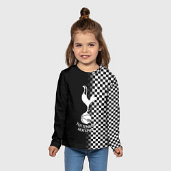 Лонгслив детский Тоттенхэм клетка шахматная, цвет: 3D-принт — фото 2