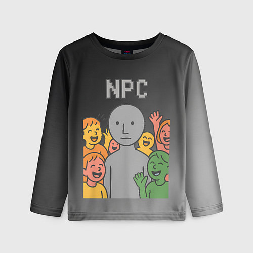 Детский лонгслив Я NPC без эмоций / 3D-принт – фото 1
