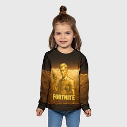 Лонгслив детский Fortnite золотой Мидас, цвет: 3D-принт — фото 2