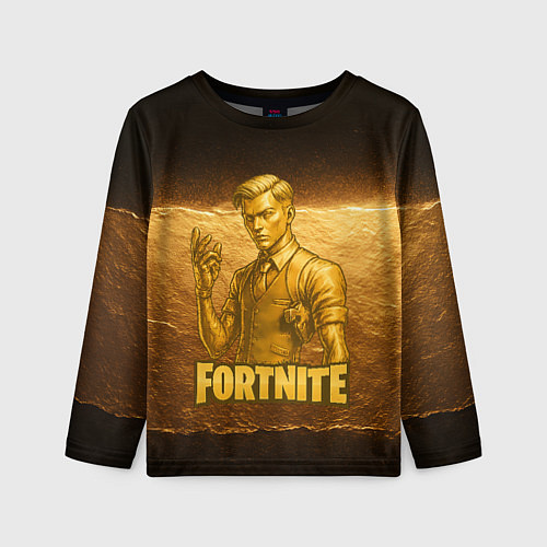 Детский лонгслив Fortnite золотой Мидас / 3D-принт – фото 1
