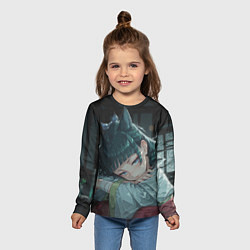 Лонгслив детский Маомао с кошачьими ушками, цвет: 3D-принт — фото 2