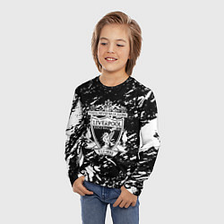 Лонгслив детский Ливерпуль белые штриха красок, цвет: 3D-принт — фото 2