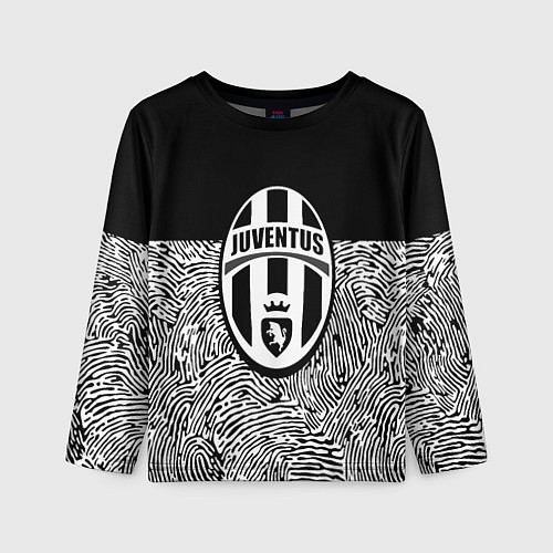 Детский лонгслив Juventus отпечатки текстура / 3D-принт – фото 1