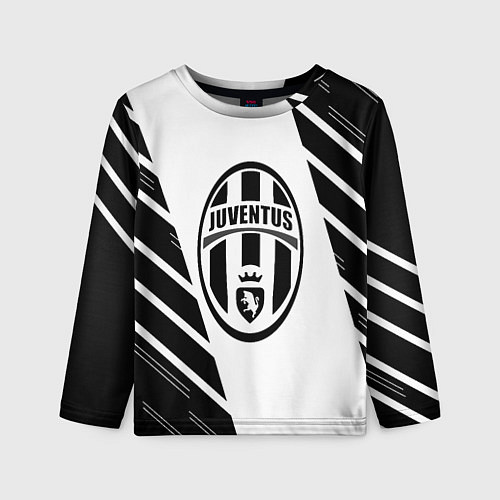 Детский лонгслив Ювентус полосы геометрия / 3D-принт – фото 1