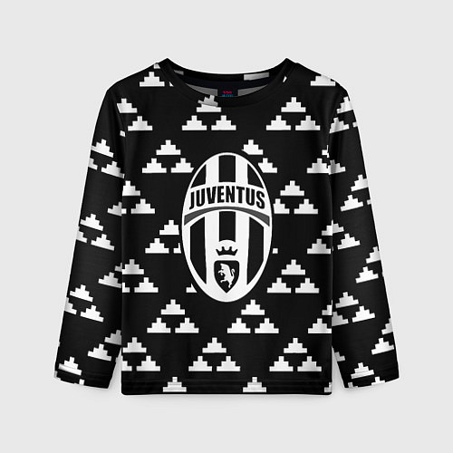 Детский лонгслив Juventus геометрия треугольники / 3D-принт – фото 1