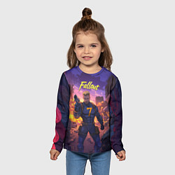 Лонгслив детский Fallout седьмой на фоне взрывов, цвет: 3D-принт — фото 2