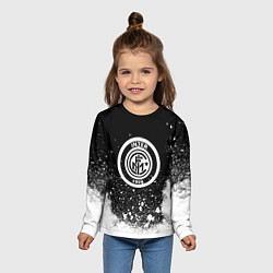 Лонгслив детский Inter белый всплеск краско, цвет: 3D-принт — фото 2