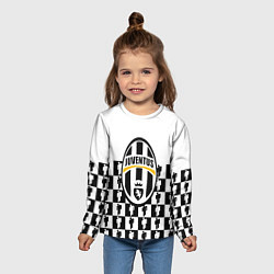 Лонгслив детский Juventus болельщики паттерн, цвет: 3D-принт — фото 2
