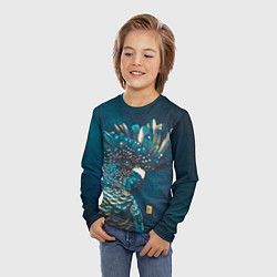 Лонгслив детский Акварельный попугай, цвет: 3D-принт — фото 2