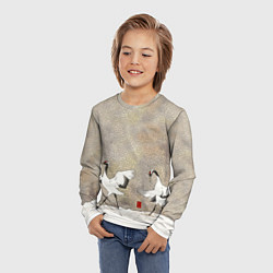 Лонгслив детский Журавли на снегу, цвет: 3D-принт — фото 2