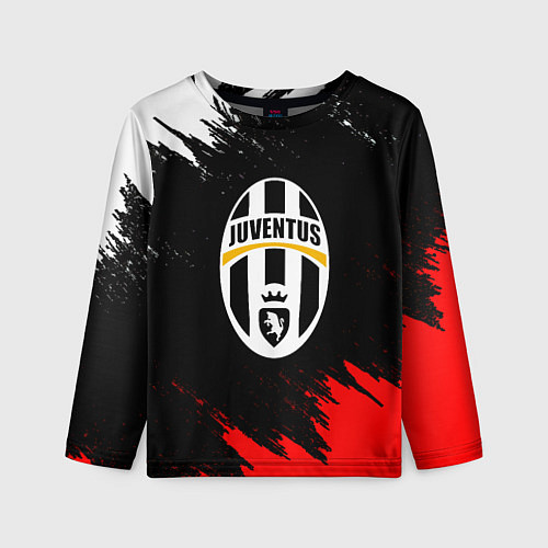 Детский лонгслив Ювентус краски текстура / 3D-принт – фото 1