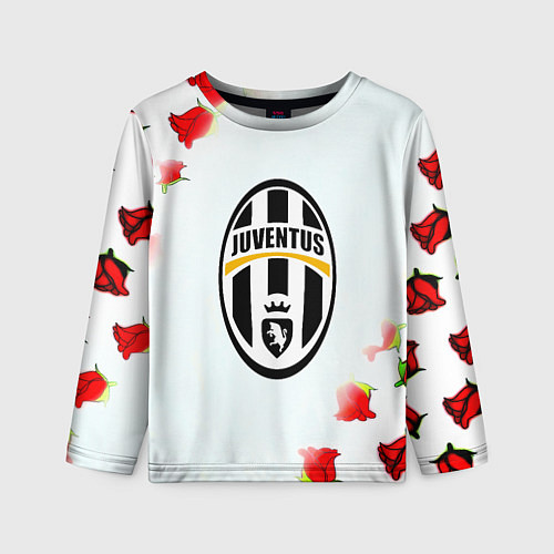 Детский лонгслив Ювентус розы / 3D-принт – фото 1