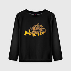 Детский лонгслив Хэллоуин - Тыква в паутине
