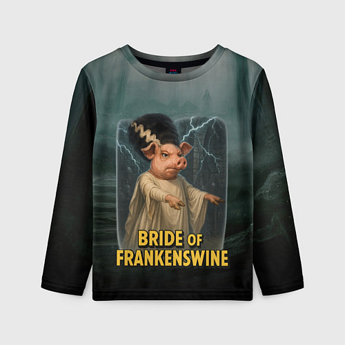 Детский лонгслив Франкенштейн свинья невеста / 3D-принт – фото 1