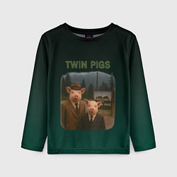 Детский лонгслив Twin Pigs пародия