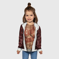 Лонгслив детский Костюм деда мороза с накаченным прессом, цвет: 3D-принт — фото 2