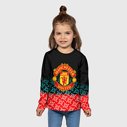 Лонгслив детский Манчестер Юнайтед ниндзя паттерн, цвет: 3D-принт — фото 2