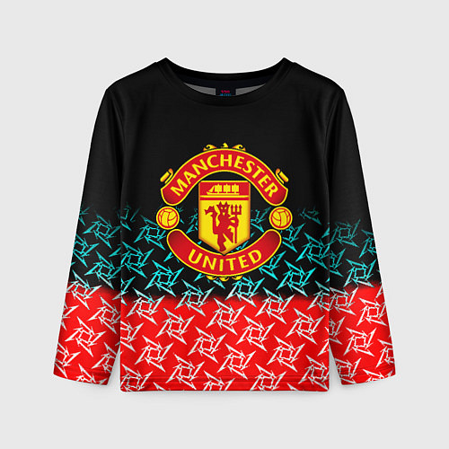 Детский лонгслив Манчестер Юнайтед ниндзя паттерн / 3D-принт – фото 1