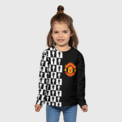 Лонгслив детский Манчестер Юнайтед текстура люди, цвет: 3D-принт — фото 2