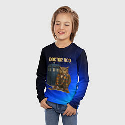 Лонгслив детский Doctor Hoo сова у телефонной будки, цвет: 3D-принт — фото 2