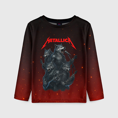 Детский лонгслив Metallica в виде волков / 3D-принт – фото 1