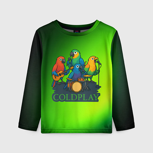 Детский лонгслив Coldplay группа из попугаев / 3D-принт – фото 1